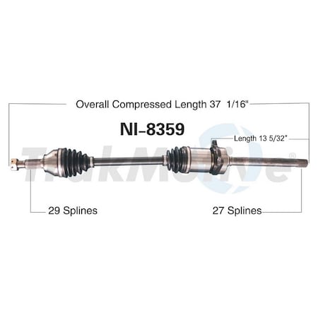Surtrack Axle Cv Axle Shaft, Ni-8359 NI-8359